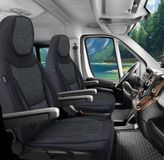 Bremer Sitzbezüge GmbH Premium Camper stoelhoezen voor Hobby C4 in Schwarz/Anthrazit (2 losse stoelen)