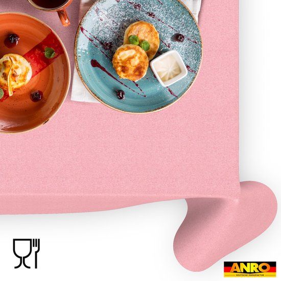 ANRO Tafelkleed Effen linnenlook Roze 260x140cm Rechte rand Afwasbaar Waterafstotend Binnen & Buiten