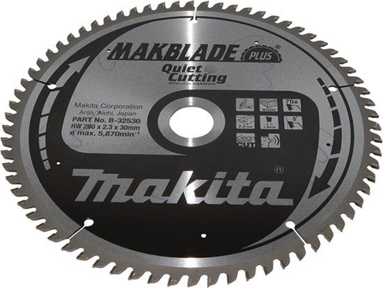 Makita Makblade+ zaagblad, 260 x 30 mm, 70Z, B-32530