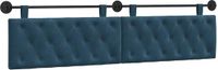 vidaXL - Hangend hoofdbord - Blauw - Fluweel