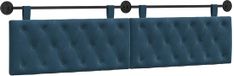 vidaXL - Hangend hoofdbord - Blauw - Fluweel