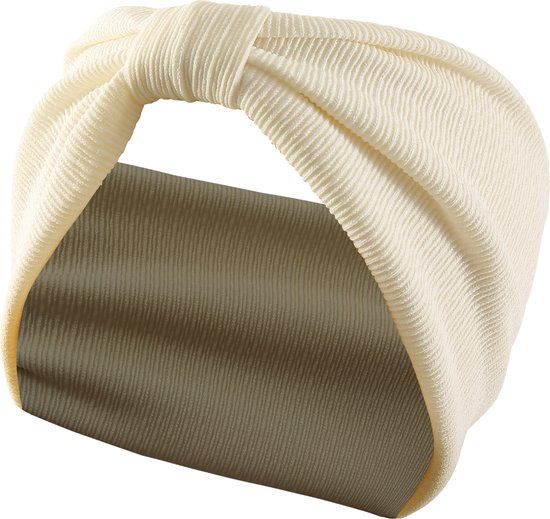 Emilie collection haarband wit stretch knoop model - 3 stuks - fluweel