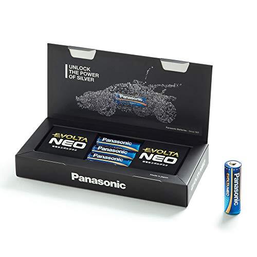 Panasonic Evolta Neo, Premium alkalinebatterij, AA 4-delige doos, extra sterke prestaties, bijzonder duurzaam en veilig, Mignon LR6 1,5 volt, verpakking als praktische opbergdoos