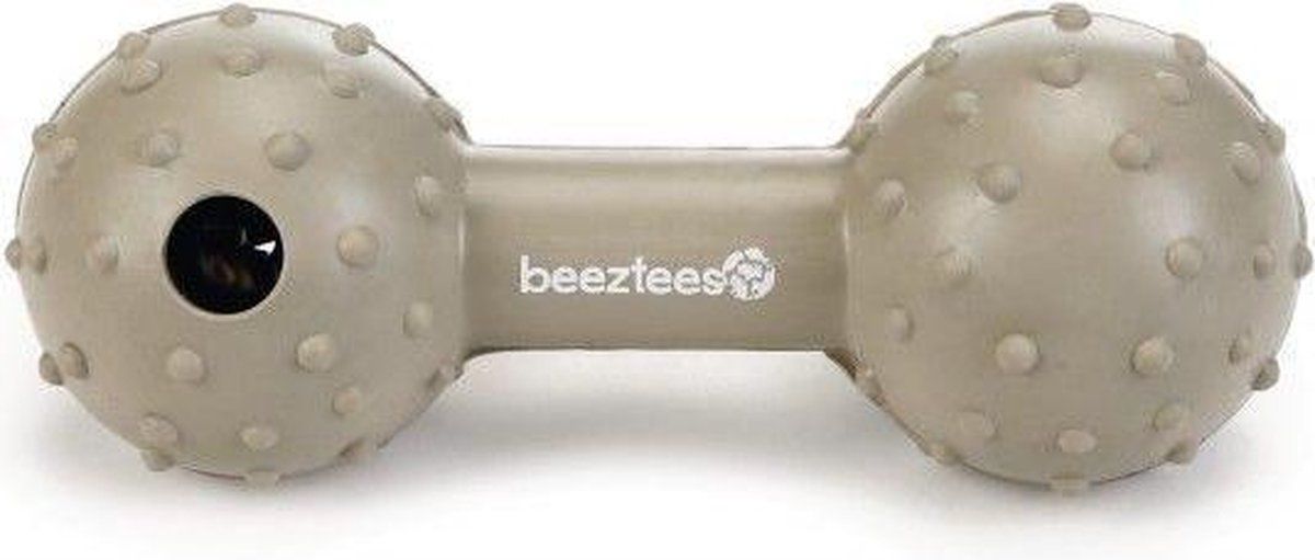 Beeztees rubber halter met bel massief beige 11.5 cm