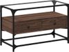 vidaXL Tv-meubel met glazen blad 80x35x51 cm hout bruin eikenkleurig
