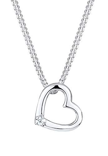 Diamore Halsketting Herz Liebe Diamant (0.02 ct.) 925 Silber