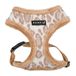 Puppia Kovo Hondenharnas, warm, voor de winter, luipaardpatroon, verstelbaar op de borst, voor kleine en middelgrote honden, beige, L