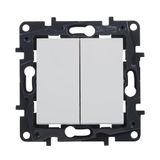 Legrand 398226 Dubbele schakelaar of schakelaar 10AX voor inbouwinstallatie, serie Niloé Step, wit