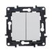 Legrand 398226 Dubbele schakelaar of schakelaar 10AX voor inbouwinstallatie, serie Niloé Step, wit