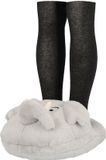 Apollo Grote voetenwarmer slof - olifant - grijs - one size - 30 x 27 cm - polyester - dierensloffen