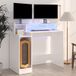 Bureau informatique Lumières LED Blanc brillant 97x45x90cm Bois d'ingénierie