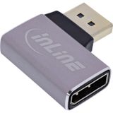 InLine 17291D DisplayPort 1.4 Adapter 90° Mannelijk naar Vrouwelijk Grijs/Zwart