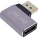InLine 17291D DisplayPort 1.4 Adapter 90° Mannelijk naar Vrouwelijk Grijs/Zwart