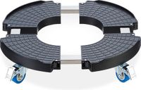 Merkloos Relaxdays Plantentrolley - verstelbaar - Ø 40 - 51,5 cm - max. 200 kg - binnen - buiten