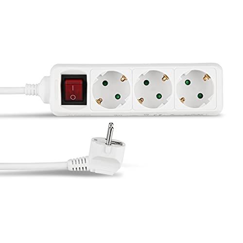 REV 0512313555 Stekkerdoos - 3-voudig - Hoekstekker - 3 m - 3500 W - Wit