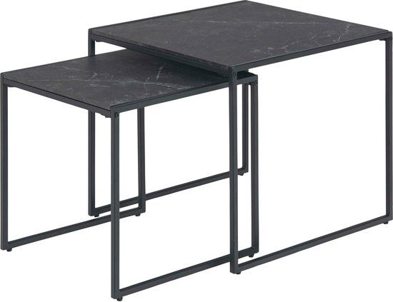 Bendt Bijzettafel 'Anker' Set van 2 - Zwart - Metaal - Scandinavisch & Basic