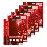 Stylex 43889-P6 - College notebook met spiraalbinding, vierkant, DIN A4, 80 vel met 60 g/m² gram, 6 stuks