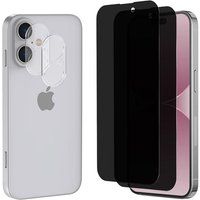 Phonillico® Anti-Spy gehard glas voor iPhone 16 en camerabescherming [Pack 2]