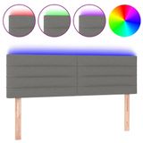 VidaXL Hoofdbord LED 144x5x78/88 cm Stof Donkergrijs