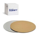 Decora, 5933016 100 taartplateau Ø cm 26 x 1 H mm, kleur goud en zilver, van karton, gecoat met waterdichte folie, ideaal voor het presenteren en serveren van desserts