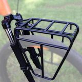 Markenlos Wan GmbH Fiets Voorbagagedrager - Stalen Ladendrager - Fietsen Op Reis - Verstelbare Vorkklem - 25 kg Draagvermogen - Zwart