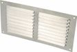 AMIG Ventilatierooster/muurrooster - 100 x 200mm - aluminium - zilver - schoepenrooster