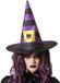 Atosa Halloween heksenhoed Stripes - one size - zwart/paars - meisjes/dames - verkleed hoeden