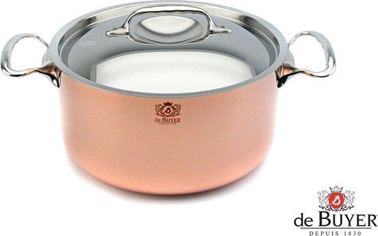 DeBuyer De Buyer Prima Matera Braadpan - Koper/RVS - 20 cm - Met Deksel