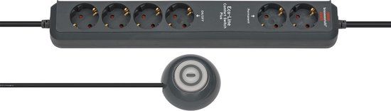 Brennenstuhl Eco-Line Comfort Switch Plus - 6-voudig - Antraciet