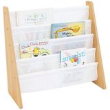 Humble Crew opbergrek kinderboekenkast met 4 lagen, kinderboekrek, boekenkast, naturel/wit