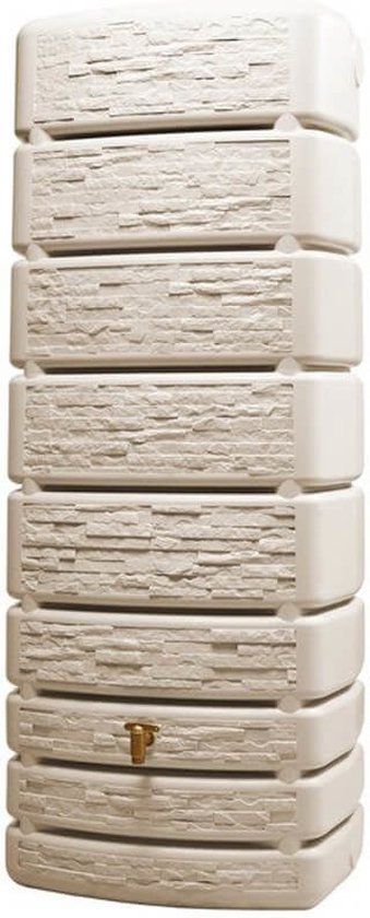 Regenton Slim - Stone Decor - 500 Liter - Beige - 184 cm