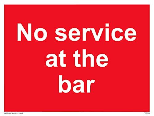 Viking Signs Pack van vijf - Geen service aan de bar Teken - 200x150mm - A5L