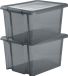 EDA Boîte de rangement 80L - 4x - gris - empilable - L56 x L50 x H36 cm - plastique - Bac/boîte avec couvercle