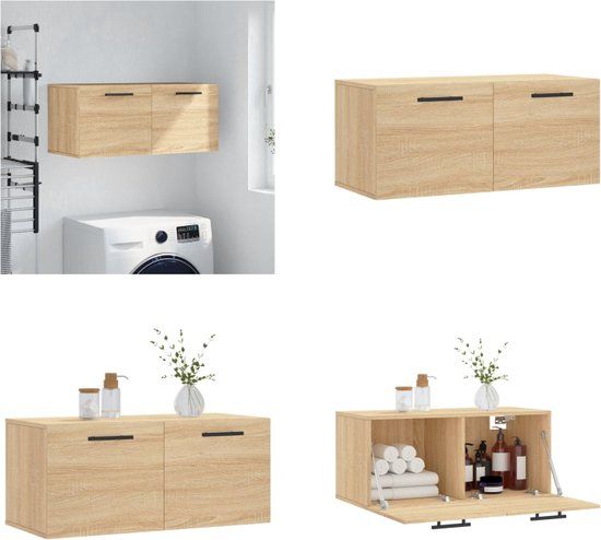 vidaXL Wandkast 80x36,5x35 cm bewerkt hout sonoma eikenkleurig