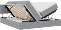 vidaXL Opbergbed met matras Lichtgrijs Kunstleer 200 x 200 cm