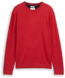 Tom Tailor - Pull en maille basique en coton - Taille XXL - Salsa Red Non-Solid