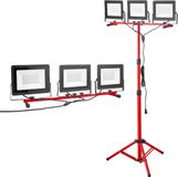 Vevor Projecteur LED sur trépied, lampe de travail à trois têtes, 21000lm, 6000-6500k