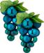 Krist+ Kerstornament druiventros - 2x stuks - blauw - 33 cm - kunststof - kersthanger fruit - wijn thema - decoratie druiven