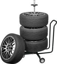 Carpoint Wielstandaard met hoes aluminium zwart - 77cm - Zwart/Zilver