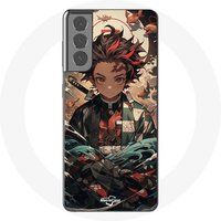 Maniacase Etui voor Samsung Galaxy S21 Demon Slayer Tanjiro Anime Manga