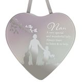 Reflections Spiegelglas Hangende Hart Plaque Gift – Nan Een speciale dame, one size