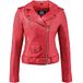 URBAN LEATHER Dames Ur-193 Perfecto Retro Dames Leren Jas Rood Lamm Nappa, Rood, M EU