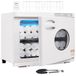 VEVOR Sterilisator Handdoekverwarmer, 23 l, met UV-licht en 2 manden, geoxideerd aluminium, wit, 452 x 285 x 350 mm