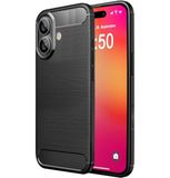 Gel-beschermhoes, iPhone 16 Plus (6,7 inch) Gel-beschermhoes, TPU, type carbon, zwart