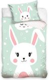 Max-Fashion Kft. Konijnen Housse de couette bébé - 90 x 120 cm - Coton - Bleu