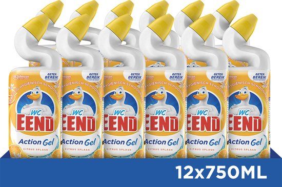 WC Eend Action Gel Citrus Splash - Toiletreiniger - 12 x 750 ml
