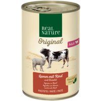 REAL NATURE Original natvoer voor katten, Adult, lam met rundvlees en saffloerolie 12x400 g