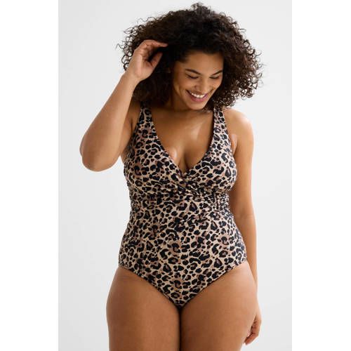 BEACHWAVE Curve corrigerend badpak beige/zwart