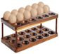 Porte-œufs en bois - Double couche pour 36 œufs - Marron foncé