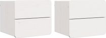 vidaXL Nachtkastje 2 st wit 39 x 34 x 33 cm massief grenenhout